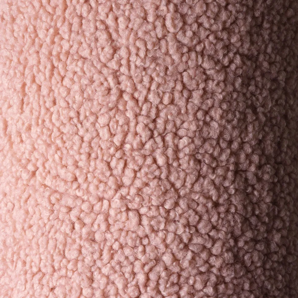 Pouf carré sherpa bouclé rose 60x60cm Beanbgas - Wigiwama