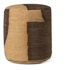Pouf cylindrique en fil recyclé chocolat 38x42cm Forene - Ferm living