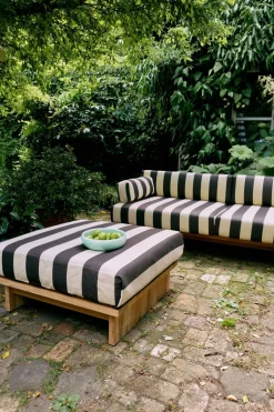 Pouf d'extérieur en teck 88x38cm Hocker - HKliving