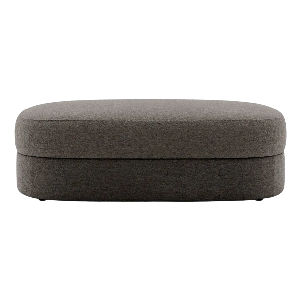 Pouf en bois et mousse dark taupe 120cm Covent - New works