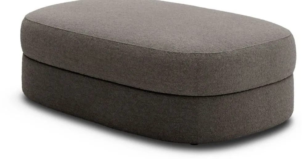 Pouf en bois et mousse dark taupe 120cm Covent - New works