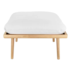 Pouf en chêne avec coussin blanc 71 x 40 cm Lounge Around - UMAGE