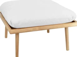 Pouf en chêne avec coussin blanc 71 x 40 cm Lounge Around - UMAGE