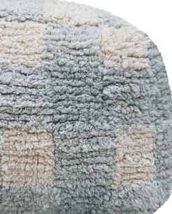 Pouf en coton bleu 40 x 20 cm Vichy - Lorena Canals