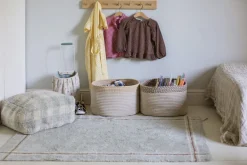 Pouf en coton bleu 40 x 20 cm Vichy - Lorena Canals