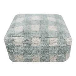 Pouf en coton bleu 40 x 20 cm Vichy - Lorena Canals