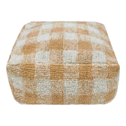 Pouf en coton jaune 40 x 20 cm Vichy - Lorena Canals