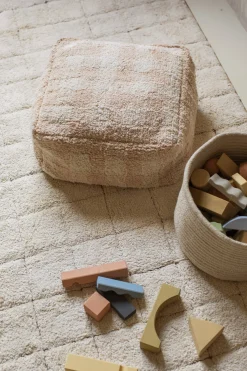 Pouf en coton rose 40 x 20 cm Vichy - Lorena Canals