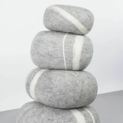 Pouf en laine gris marbré XL Carl - myfelt