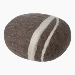 Pouf en laine marron marbré L Alwin - myfelt