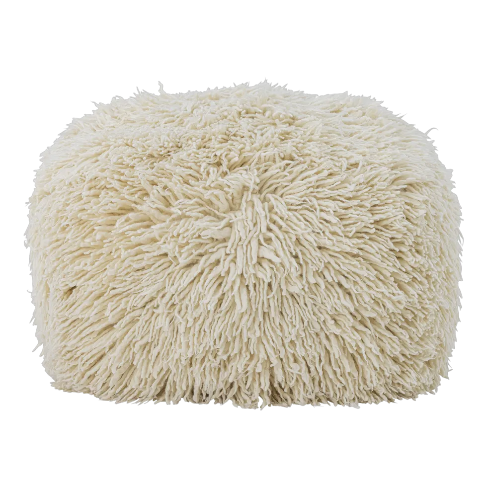 Pouf en laine naturelle 80x45x80cm Lomba - Bloomingville