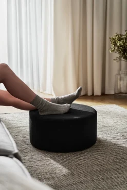 Pouf en laine vert mousse 25 cm Folk - noo.ma