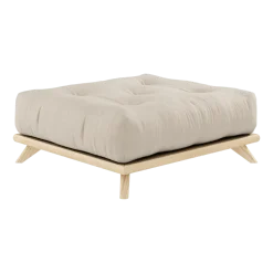 Pouf en pin et tissu beige 100x90x40cm Senza - Karup Design