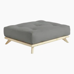 Pouf en pin et tissu gris 100x90x40cm Senza - Karup Design