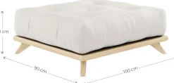 Pouf en pin et tissu navy 100x90x40cm Senza - Karup Design