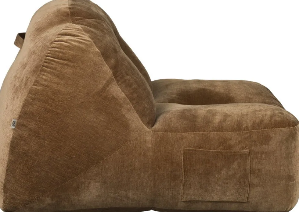 Pouf en polyester effet velours marron 120x99x78cm Tombbag - Dutchbone