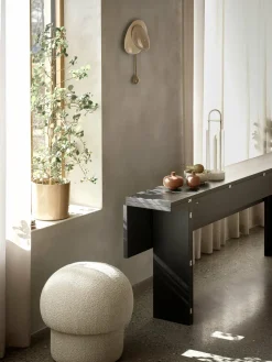 Pouf en polyester recyclé beige 50 cm Uno - Design House Stockholm