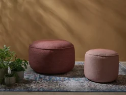 Pouf en polyester spice rouge 80x48cm Olaf - Vincent Sheppard