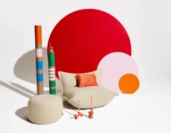 Pouf en sherpa ecru 40 x 70 cm Point - Fatboy