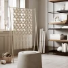 Pouf en tissu bouclé naturel 52cm Praline - Woud