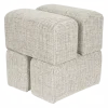 Pouf en tissu marron 40x40x45cm Ludo - The Cool Republic