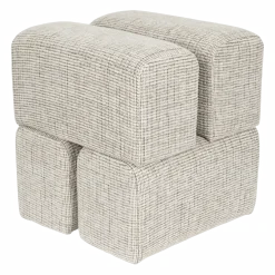 Pouf en tissu marron 40x40x45cm Ludo - The Cool Republic