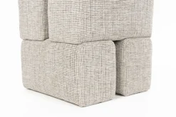 Pouf en tissu marron 40x40x45cm Ludo - The Cool Republic