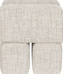 Pouf en tissu marron 40x40x45cm Ludo - The Cool Republic
