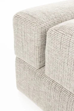 Pouf en tissu marron 40x40x45cm Ludo - The Cool Republic