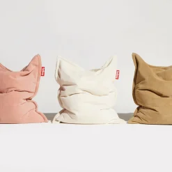 Pouf en tissu rose Slim Teddy Original - Fatboy