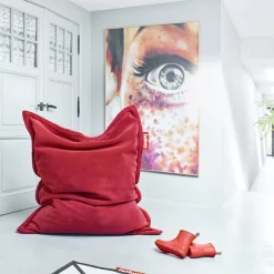 Pouf en tissu rose Slim Teddy Original - Fatboy