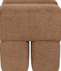 Pouf en tissu terracotta 40x40x45cm Ludo - The Cool Republic
