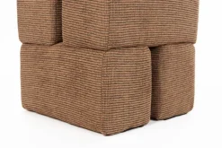 Pouf en tissu terracotta 40x40x45cm Ludo - The Cool Republic