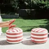 Pouf extérieur rayé bleu océan Point Outdoor - Fatboy