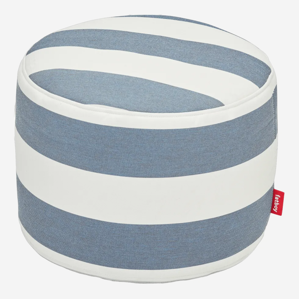 Pouf extérieur rayé bleu océan Point Outdoor - Fatboy