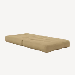 Pouf fauteuil convertible en coton beige blé 95x90x42cm Cube - Karup Design