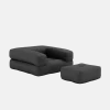 Pouf fauteuil convertible en coton gris foncé 95x90x42cm Cube - Karup Design