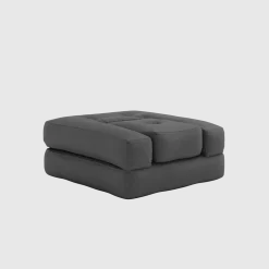 Pouf fauteuil convertible en coton gris foncé 95x90x42cm Cube - Karup Design