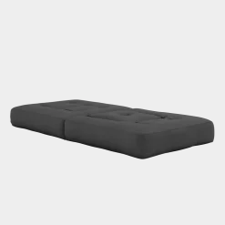 Pouf fauteuil convertible en coton gris foncé 95x90x42cm Cube - Karup Design