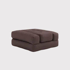 Pouf fauteuil convertible en coton marron 95x90x42cm Cube - Karup Design