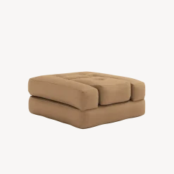 Pouf fauteuil convertible en coton mocca 95x90x42cm Cube - Karup Design