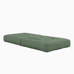 Pouf fauteuil convertible en coton vert olive 95x90x42cm Cube - Karup Design