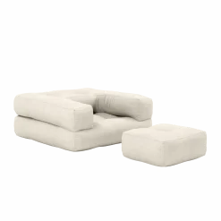Pouf fauteuil convertible en lin 95x90x42cm Cube - Karup Design