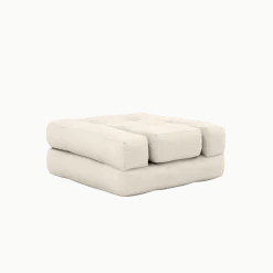 Pouf fauteuil convertible en lin 95x90x42cm Cube - Karup Design