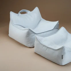 Pouf fauteuil d'extérieur en oléfine azur 80 x 70 cm - Wigiwama