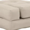 Pouf fauteuil en coton beige 60x68x24cm Mini Cube - Karup Design