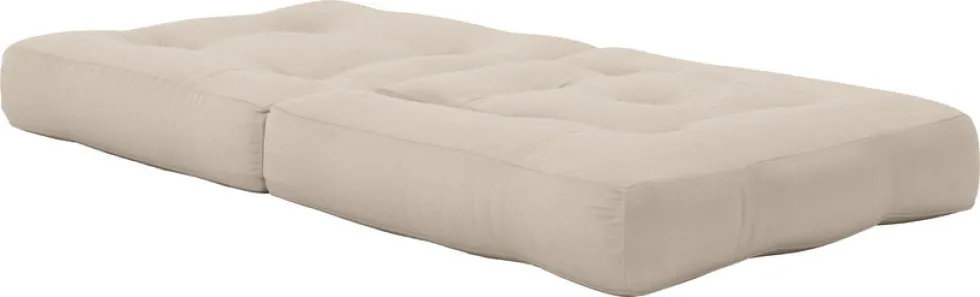Pouf fauteuil en coton beige 60x68x24cm Mini Cube - Karup Design