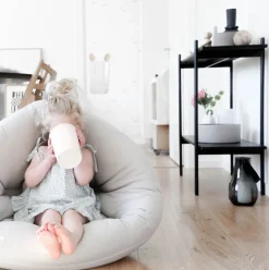 Pouf fauteuil en coton beige 75x80x60cm Mini Nido - Karup Design
