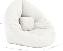 Pouf fauteuil en coton beige 75x80x60cm Mini Nido - Karup Design