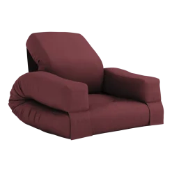 Pouf fauteuil en coton bordeaux 65x78x40cm Mini Hippo - Karup Design